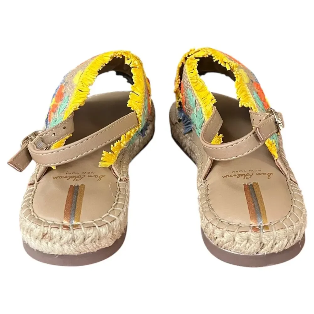 Sam Edelman Kids Kayden Slingback Sandals Floral Embroidered Girl's 3 NEW